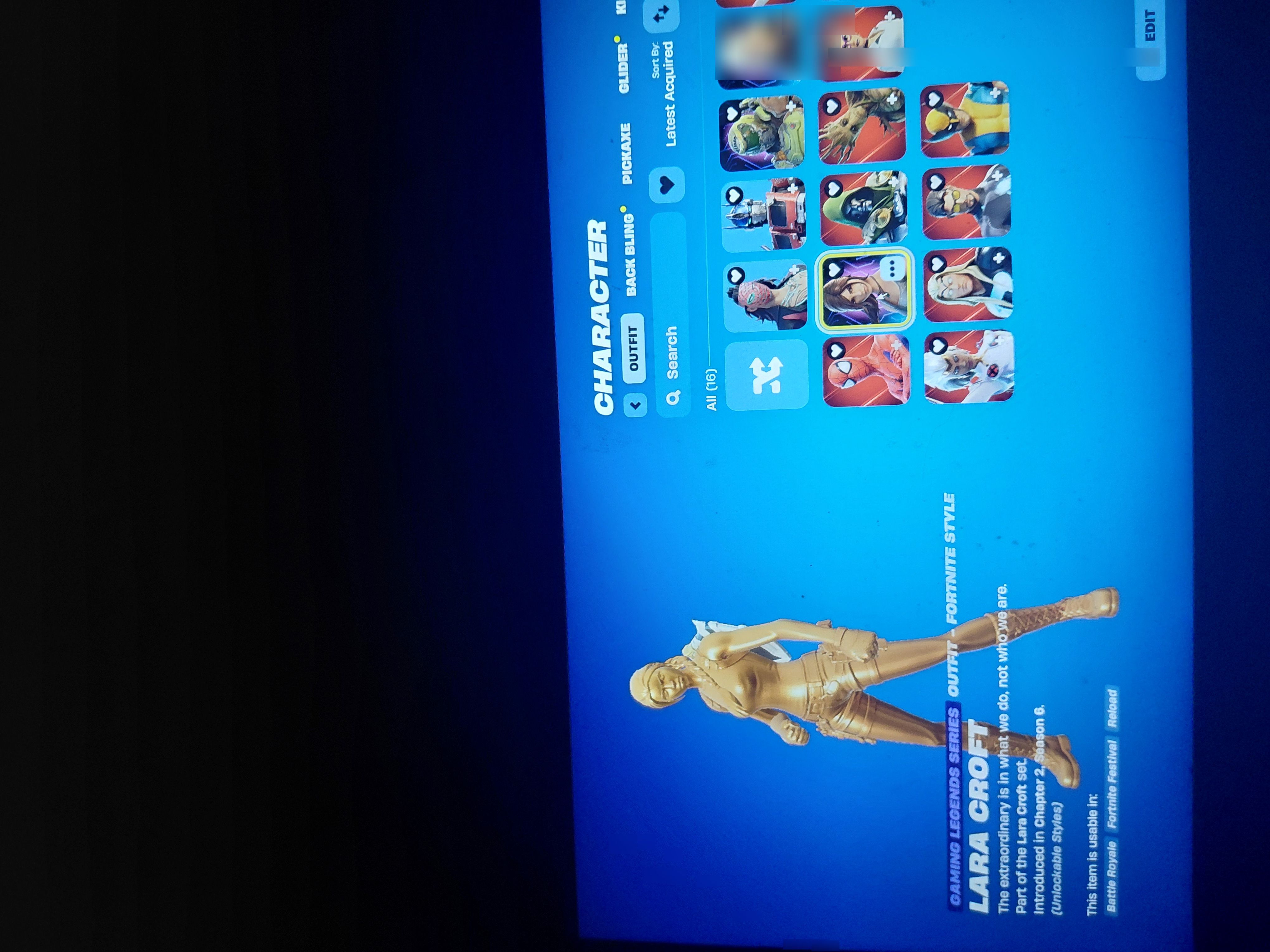 Holofoil Marvel Skins | Golden Lara Croft | Travis Scott Glider | 225 Skins | Season 8 | Level 4335 - Image 5
