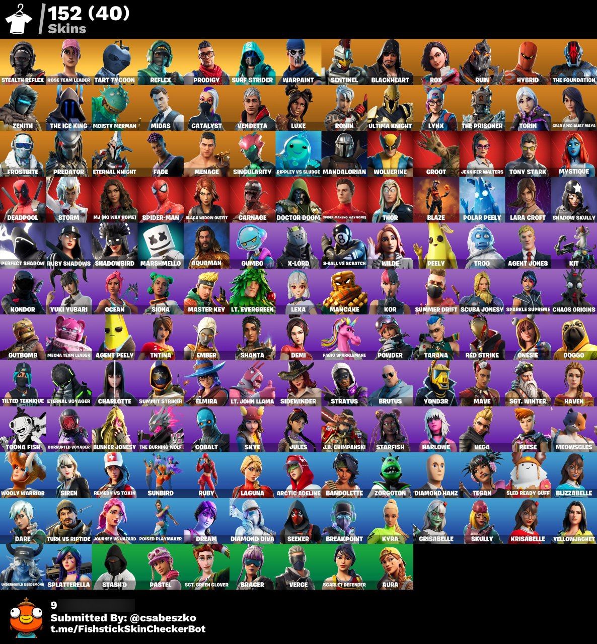 High-End | Stealth Reflex | STW Founders | Reaper Pickaxe | Astroworld Cyclone | Thor | Tony Stark | 152 Skins | Chapter 1 Season 7 | Level 1529 - Image 7
