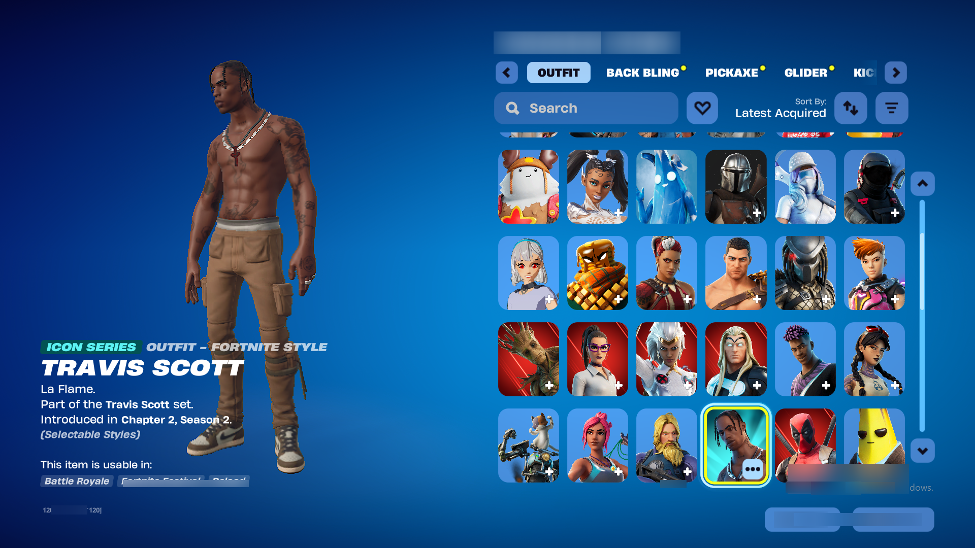 Travis Scott | WC Fishstick | Prodigy | Wildy | Salute | Omegarok | Harley Quinn | 75 Skins | Chapter 1 Season 9 | Level 1238 | Full Email - Image 4