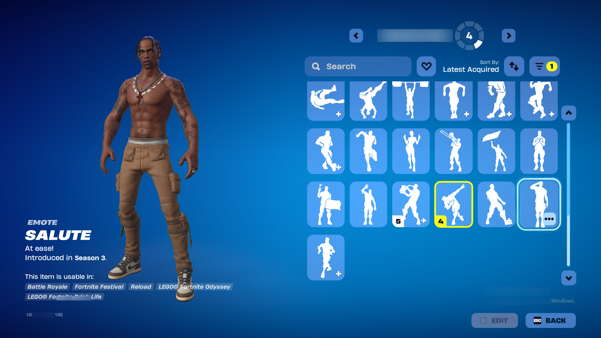 Travis Scott | WC Fishstick | Prodigy | Wildy | Salute | Omegarok | Harley Quinn | 75 Skins | Chapter 1 Season 9 | Level 1238 | Full Email - Image 6