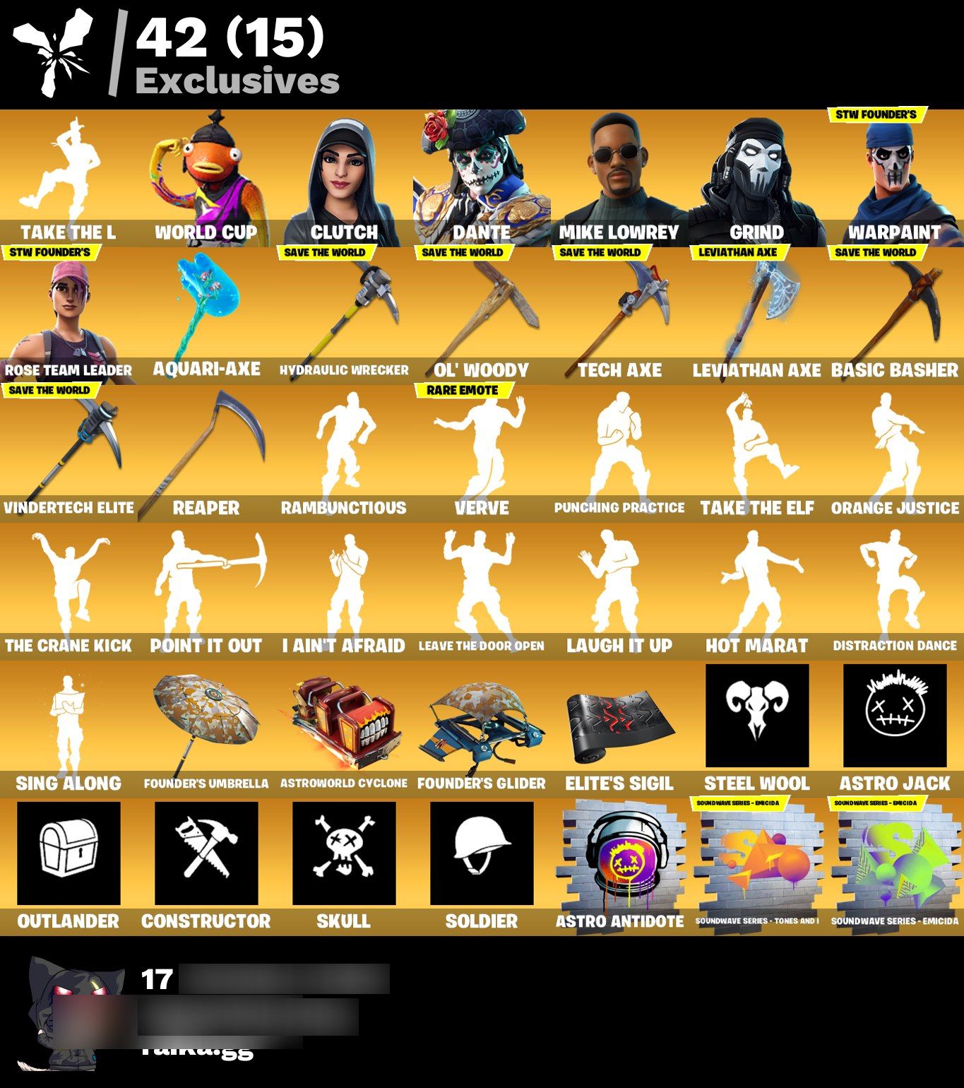 Leviathan Axe | Take the L | Wingman | Skull Trooper | 402 Skins | Season 3 | Level 5658 | Full Email - Image 7